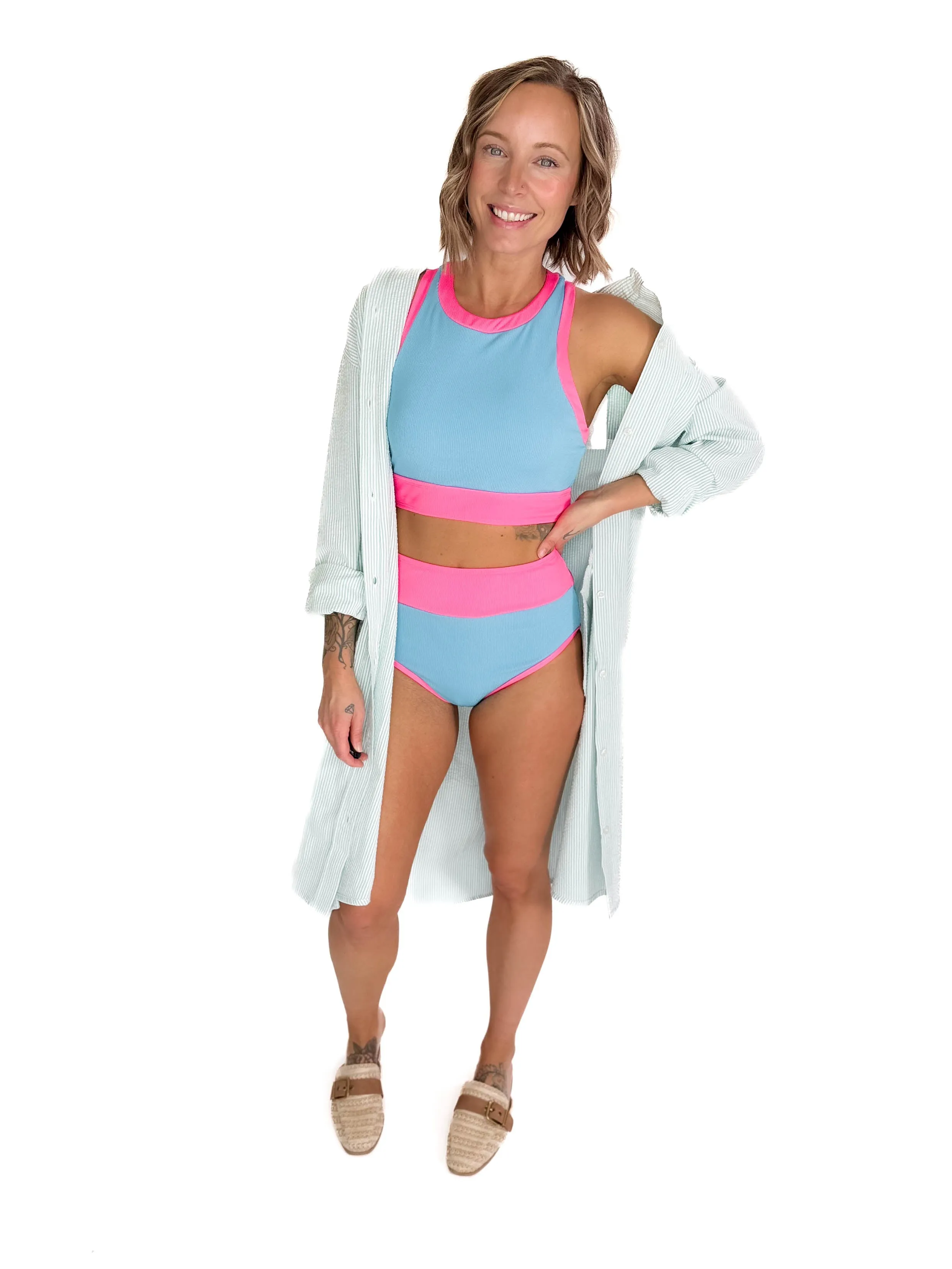 Bali Beach Swim Set- BLUE/PINK