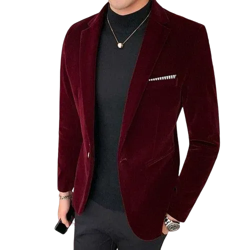 Blazer Veludo Slim Casual