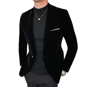 Blazer Veludo Slim Casual