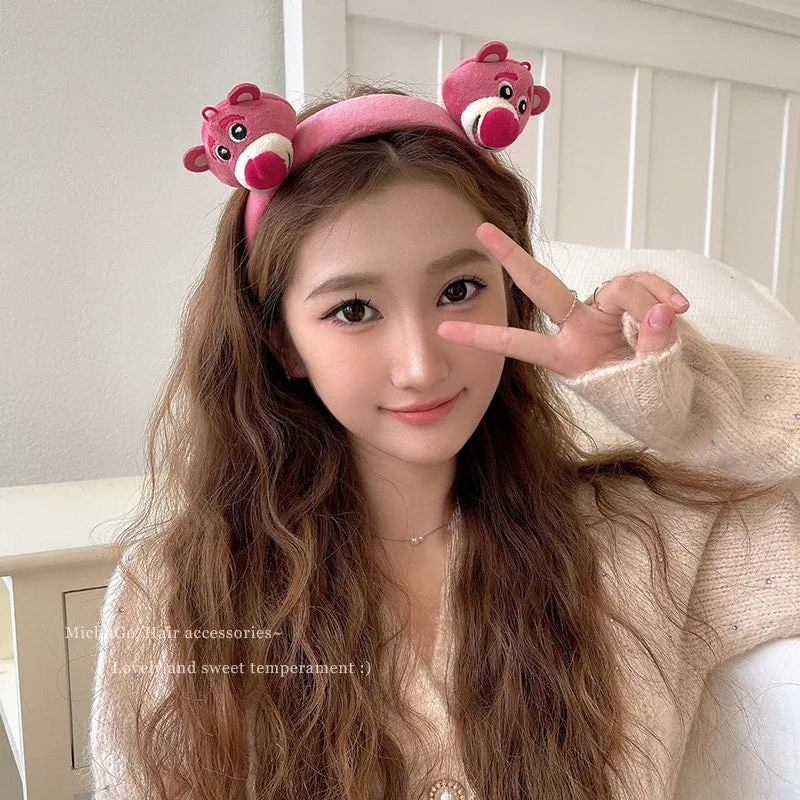 Cute Cartoon Strawberry Bear Headband