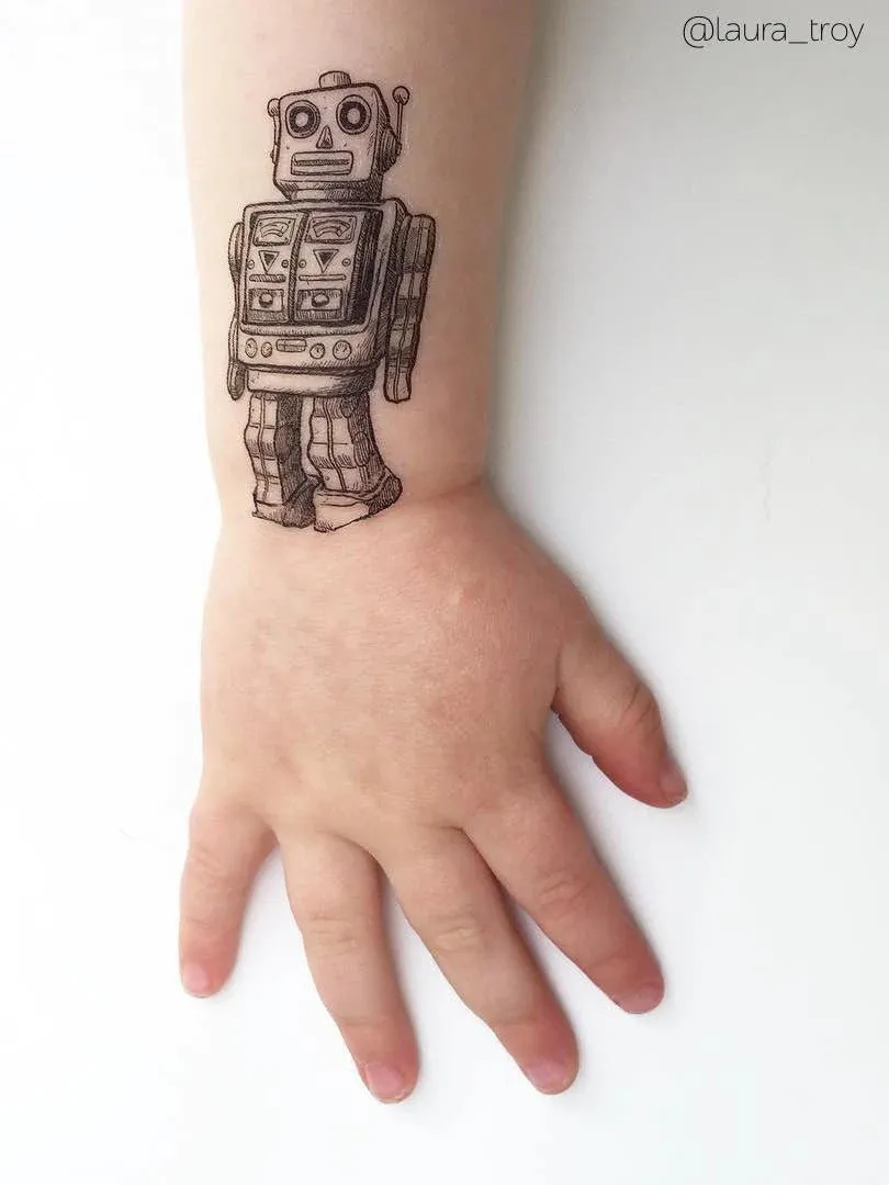 Ducky Street Robot Temporary Tattoos