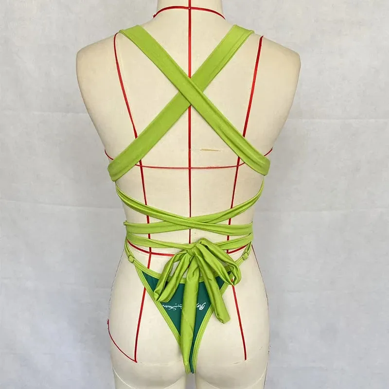 Edgy Sheer High-Cut One-Piece Swimsuit