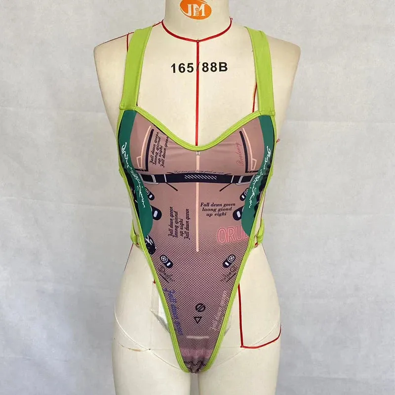 Edgy Sheer High-Cut One-Piece Swimsuit