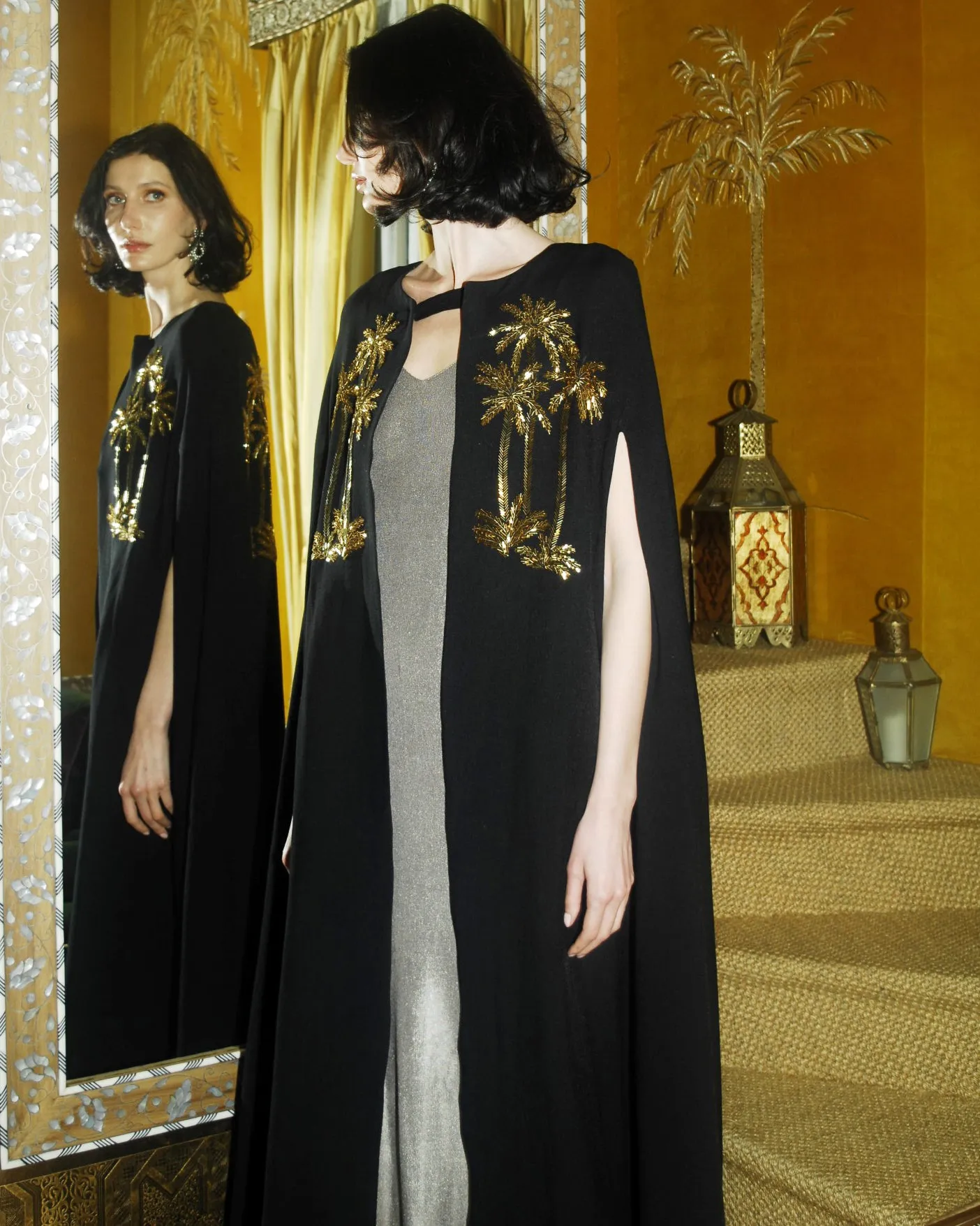 GOLDEN OASIS BLACK IMPERIAL CAPE