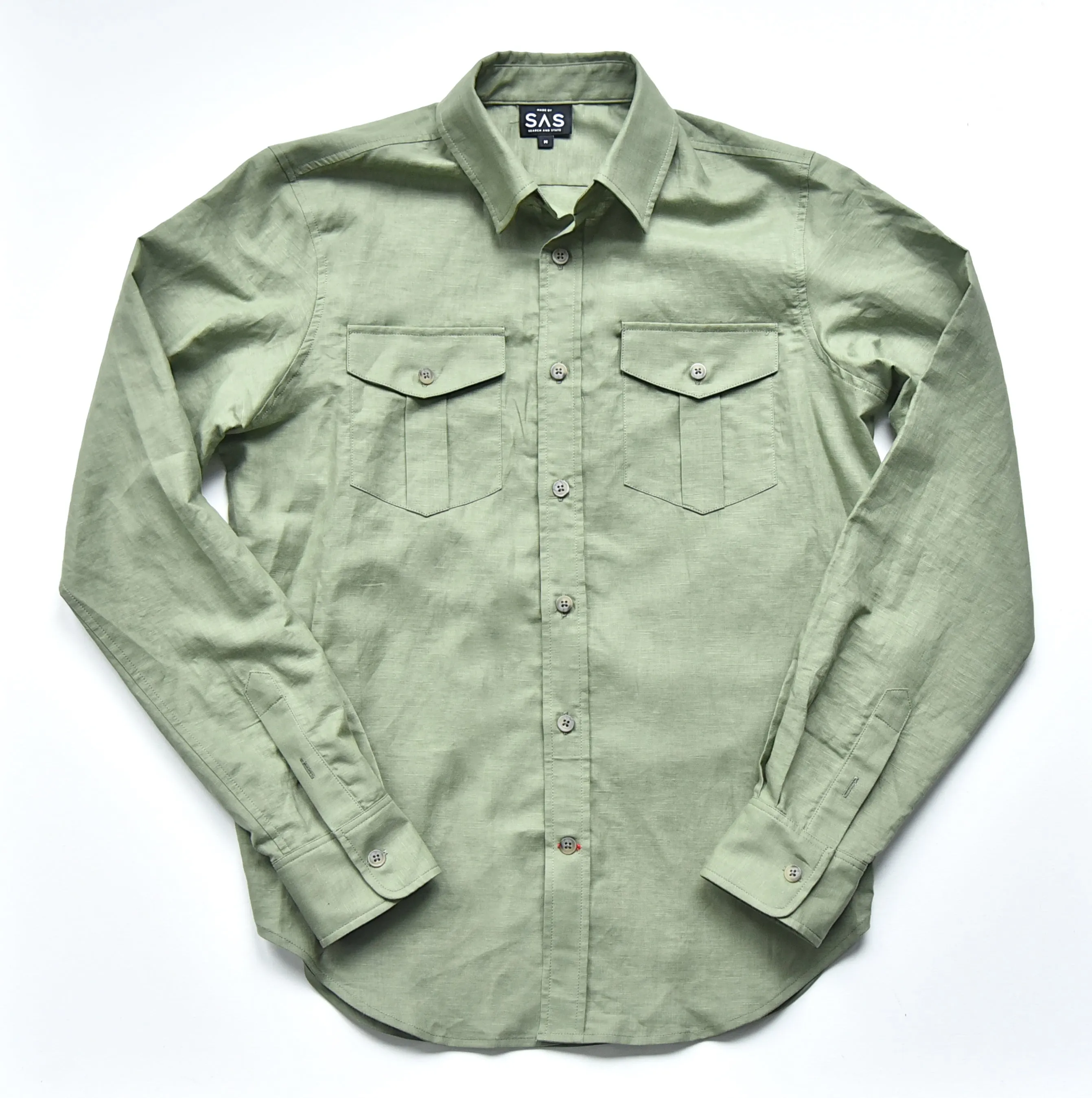 Linen Roll Tab Utility Shirt