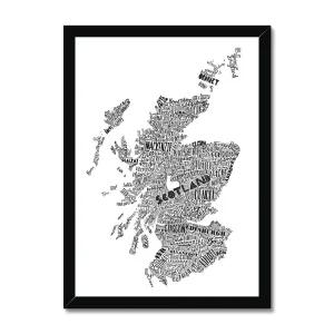 Mapped Out Monochrome Framed Print