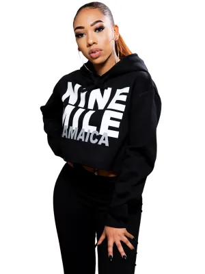 Nine Mile Cropped Graphic Hoodie