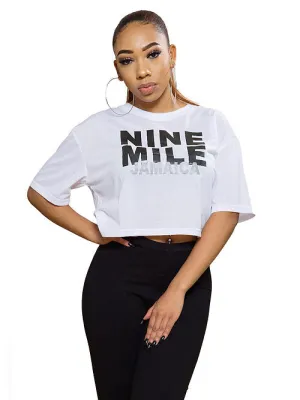 Nine Mile Jamaica Grey Crop Top