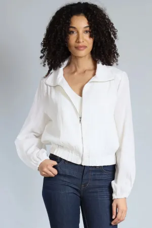Shadow Stripe Zip Front Bomber