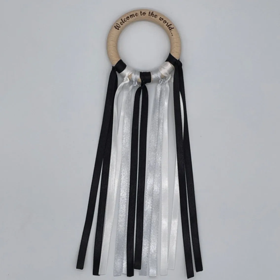 'Welcome to the World' Monochrome Sensory Ribbon Ring